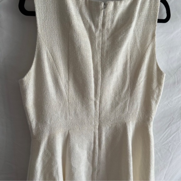 Nanette Lepore Cream Sleeveless Button Detail Pleated Fit & Flare Dress Size 12 - Picture 7 of 12